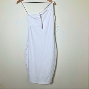 NWT Susana Monaco Double String Dress | Sugar | One Shoulder | Midi | Small